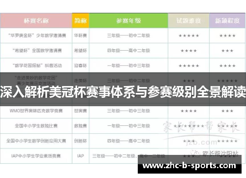 深入解析美冠杯赛事体系与参赛级别全景解读